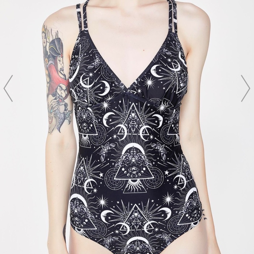 NWT Dolls Kill/Killstar Cosmic One Piece Swimsuit